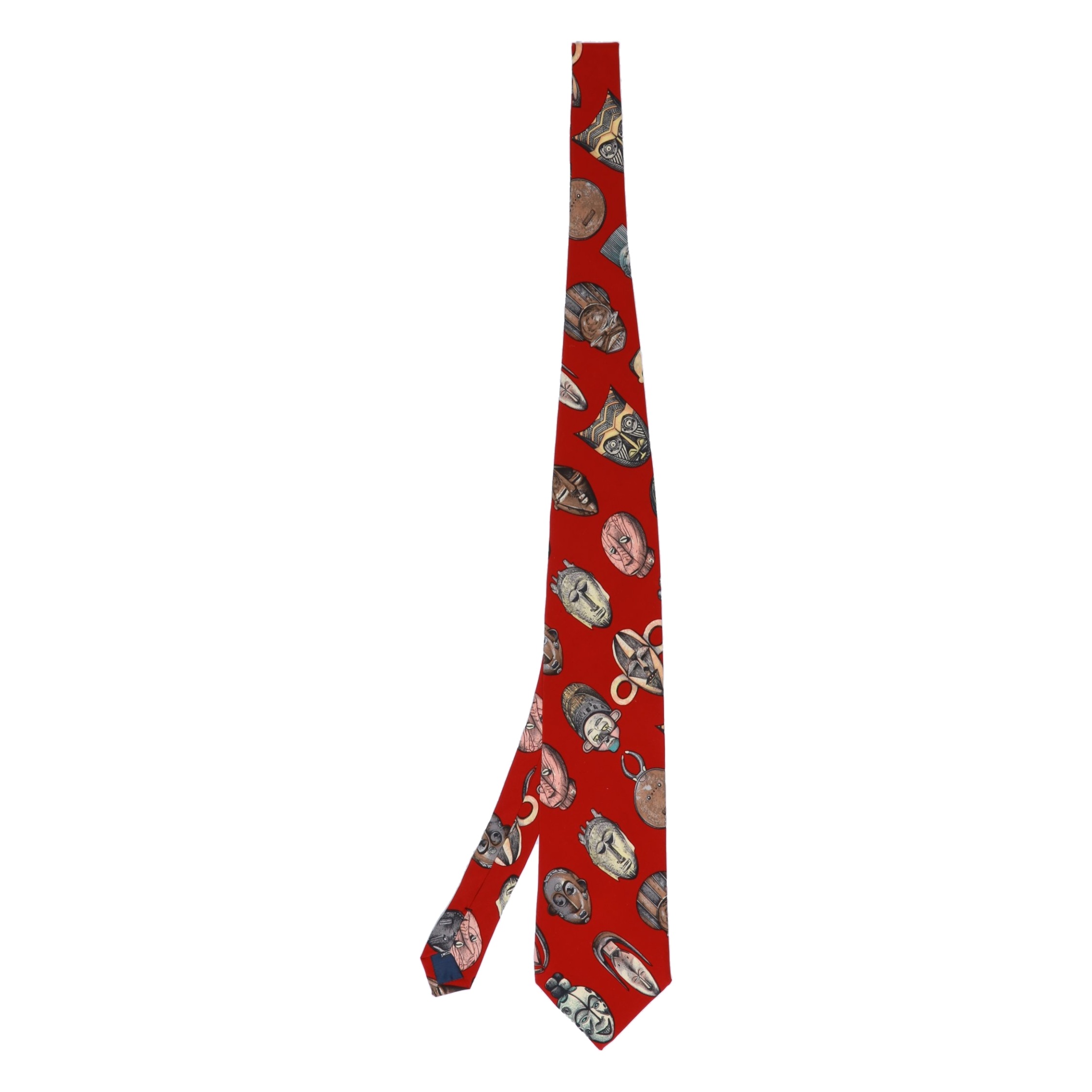 Seidenkrawatte mit Masken, Rot